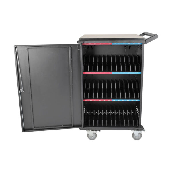 Tripp Lite series 36-Device AC Mobile Charging Cart - Laptops and Chromebooks, 120V, NEMA 5-15P, 10 ft. (3.1 m) Cord, Black