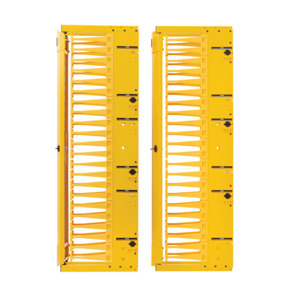 c58afc6924e43c2222b4fb7285d1adef Tripp Lite series High-Capacity Vertical Cable Manager - Deep Double Finger Duct with Cover, Single Sided, 6 in. Wide, Yellow, 7 ft. (2.2 m)