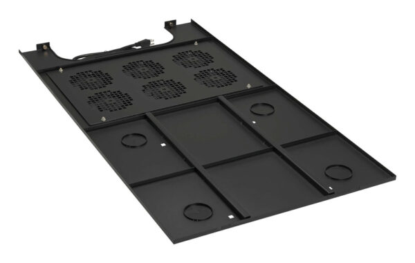c5a50ddc5d627158e2f9743c460bc857 Tripp Lite series SmartRack Roof-Mounted Fan Panel for Deep Rack Enclosure Cabinets - 6 120V Fans, 630 CFM, 5-15P Plug