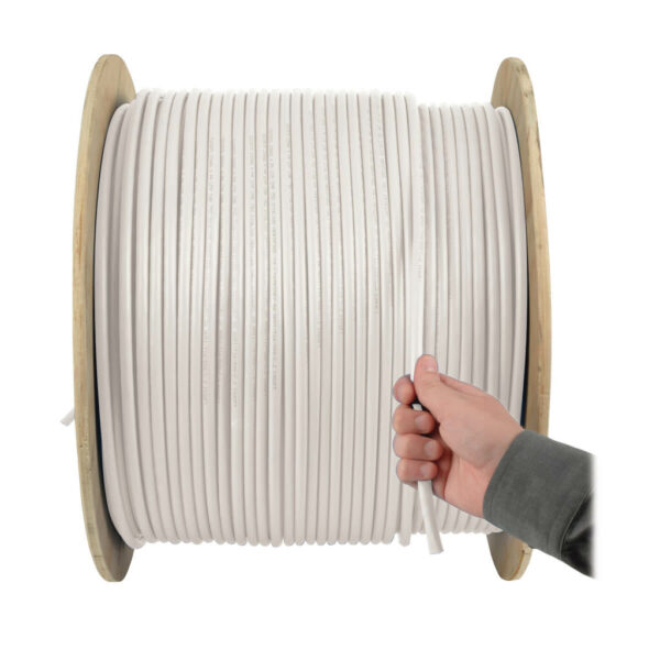 Tripp Lite series Cat5e 350 MHz Solid Core Plenum-Rated (UTP) PVC Bulk Ethernet Cable - White, 1000 ft. (304.8 m), TAA