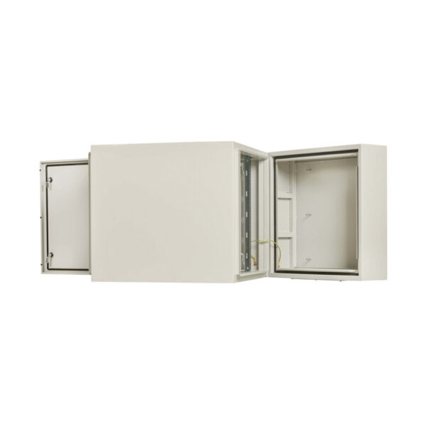 Tripp Lite series SmartRack Industrial Enclosure with Lock - NEMA 4, Wall Mount, Metal Construction, Hinged Back, 32 in. Depth, 12U, Gray