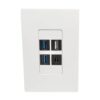 Tripp Lite series 4-Port Keystone Single-Gang Faceplate, White, TAA