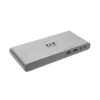 Tripp Lite USB-C Triple-Display Dock, 4K HDMI/DisplayPort, VGA, USB 3.x 5Gbps Hub, GbE, 100W PD Charging, Thunderbolt 3, Silver - U442-DOCK4-S