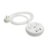 Tripp Lite series Safe-IT 57W 2-Outlet Surge Protector - 5-15R Outlets, 3 USB Ports, 8 ft. (2.4 m) Cord, 300 Joules, Antimicrobial Protection, White