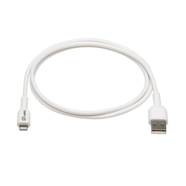 Tripp Lite series Safe-IT USB-A to Lightning Sync/Charge Antibacterial Cable (M/M), MFi Certified, White, 3 m (9.8 ft.)