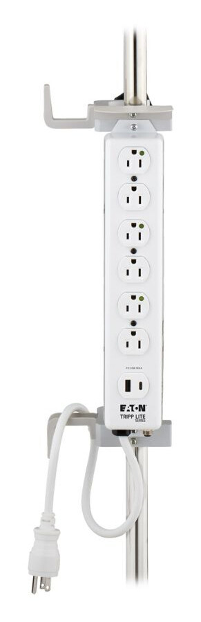 Tripp Lite series Safe-IT UL 1363 Medical-Grade Power Strip, 6 Hospital-Grade Outlets, USB Charging, Safety Covers, Antimicrobial, 2 ft. Cord