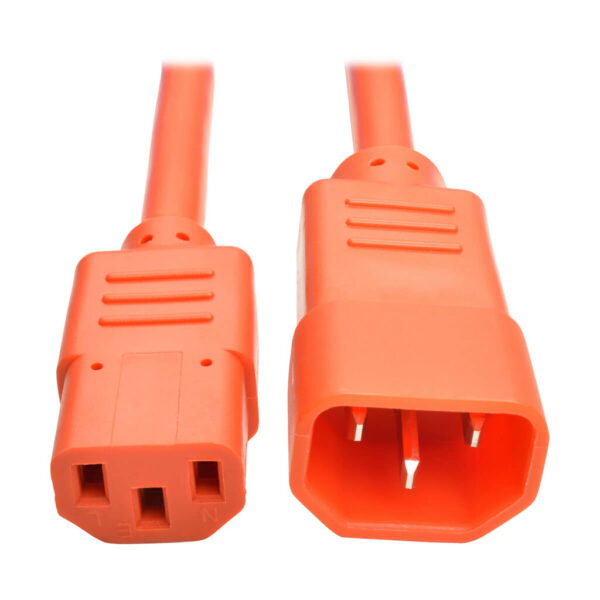 c72948311160cdde4a1291a3f90dcfb8-1 Tripp Lite series Heavy-Duty PDU Power Cord, C13 to C14 - 15A, 250V, 14 AWG, 3 ft. (0.91 m), Orange