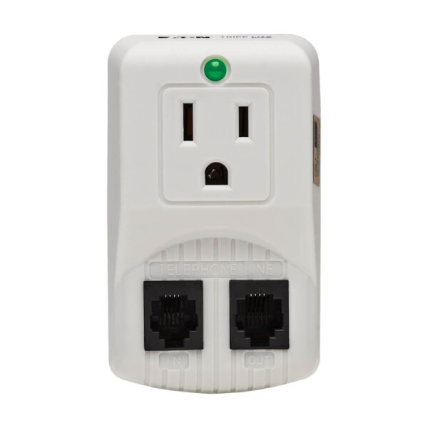 c7920c5c2bb0c90cea5b4bb4916d89cc Tripp Lite series Protect It! 1-Outlet Portable Surge Protector, Direct Plug-In, 600 Joules, Tel/Modem Protection - TRAVELCUBE