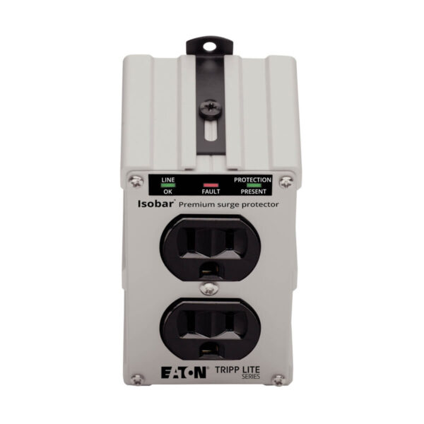 Tripp Lite series Isobar 2-Outlet Surge Protector, Direct Plug-In, 1410 Joules, Diagnostic LEDs, Metal Housing