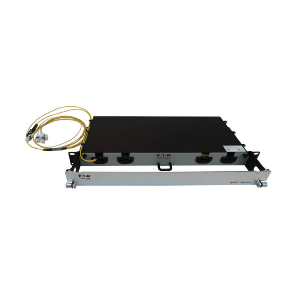 Tripp Lite series Preloaded Fiber Panel, 1U - 2x (12F MTP/MPO-APC to 4x LC Duplex F/M) 8F Trunk Cables, OS2 Singlemode, 20 m (65.6 ft.)