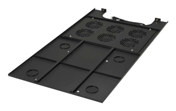 c7f957f454fb845dee52fab2db861214 Tripp Lite series SmartRack Roof-Mounted Fan Panel for Deep Rack Enclosure Cabinets - 6 120V Fans, 630 CFM, 5-15P Plug