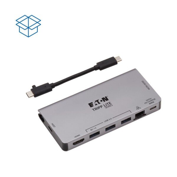 Tripp Lite series USB-C Dock - 4K HDMI, USB 3.x (5Gbps), USB-A/C Hub Ports, GbE, Memory Card, 100W PD Charging, Detachable Cord