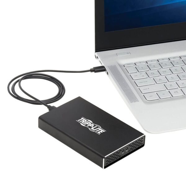 c83b4536262225fd9e87c7ba949400e0 Tripp Lite series USB-C to Dual M.2 SATA SSD/HDD Enclosure Adapter - USB 3.1 Gen 2 (10 Gbps), Thunderbolt 3, UASP, RAID