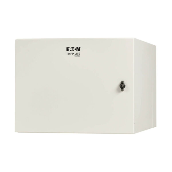 Tripp Lite series SmartRack Industrial Enclosure with Lock - NEMA 4, Wall Mount, Metal Construction, Hinged Back, 32 in. Depth, 9U, Gray