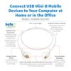 c88e75142dcd1a2a73d16401b25ab412 Tripp Lite series Safe-IT USB 2.0 A to USB Mini-B Antibacterial Cable (M/M), White, 3 ft. (0.91 m)