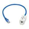 c8ac5b88dfca9cb380b97f23d2098cb0 Tripp Lite series Cat6a Keystone Jack Cable Assembly - Shielded, PoE+, RJ45 M/F, 18-in. (45.72 cm), Blue, TAA