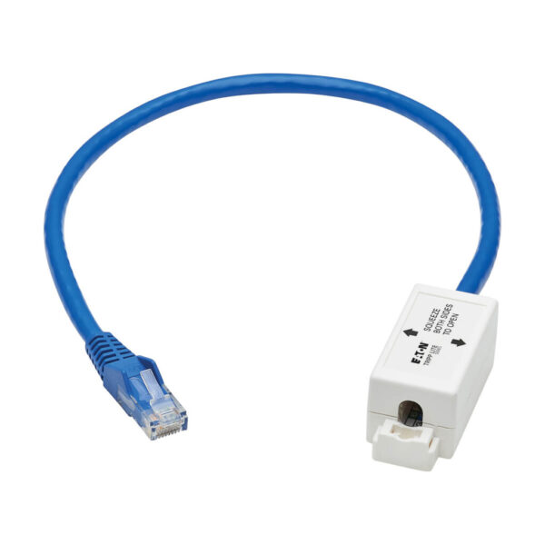 c8ac5b88dfca9cb380b97f23d2098cb0 Tripp Lite series Cat6a Keystone Jack Cable Assembly - Shielded, PoE+, RJ45 M/F, 18-in. (45.72 cm), Blue, TAA