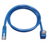Tripp Lite series Down-Angle Cat6 Gigabit Molded UTP Ethernet Cable (RJ45 Right-Angle Down M to RJ45 M), Blue, 5 ft. (1.52 m)
