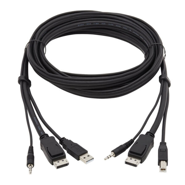 c8f505082c58b223dda46565535f3f27 Tripp Lite series DisplayPort KVM Cable Kit, 3 in 1 - 4K DisplayPort, USB, 3.5 mm Audio (3xM/3xM), 4:4:4, 10 ft. (3.05 m), Black