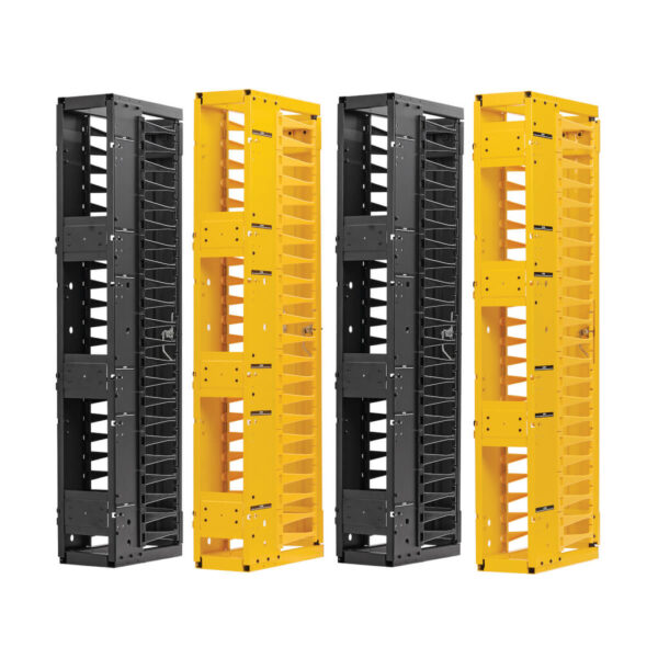 c8fea47232f58b2b0b22f25b0338c642 Tripp Lite series High-Capacity Vertical Cable Manager - Deep Double Finger Duct with Cover, Double Sided, 6 in. Wide, Yellow/Black, 7 ft. (2.2 m)