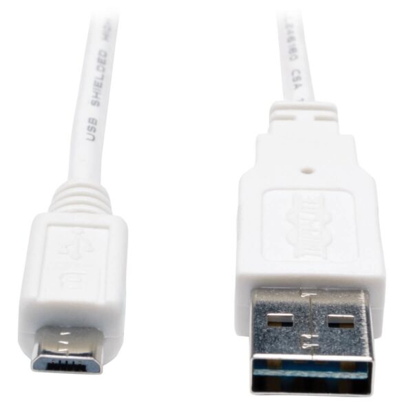 c93dbf99b5f68474a2621ae36d2c72ef Tripp Lite series Universal Reversible USB 2.0 Cable (Reversible A to 5Pin Micro B M/M) White, 3 ft. (0.91 m)