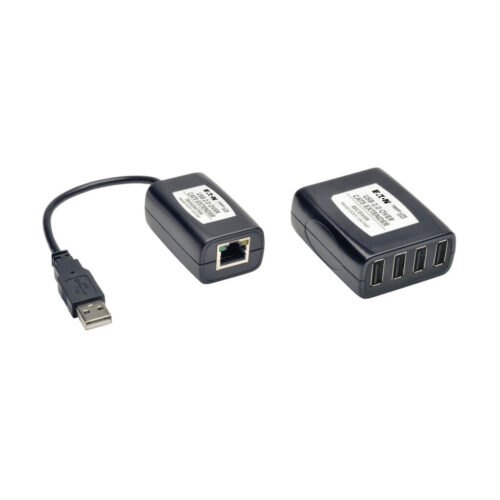 Tripp Lite series 4-Port Plug-and-Play USB 2.0 over Cat5/Cat6 Extender Kit, Transmitter & Receiver, USB up to 164.04 ft. (50M), TAA