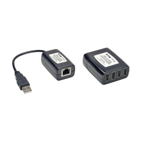 Tripp Lite series 4-Port Plug-and-Play USB 2.0 over Cat5/Cat6 Extender Kit, Transmitter & Receiver, USB up to 164.04 ft. (50M), TAA