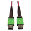 c994f3c0275021e372085e74963dd488 Tripp Lite series 400G Multimode 50/125 OM4 Plenum-Rated Fiber Optic Cable, 16F MTP/MPO-APC (F/F), Magenta, 3 m