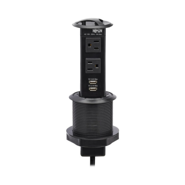 c9b24731ce7f5e51b68497acecacabda Tripp Lite series Power It! 2-Outlet Pop-Up Power and Charging Dock - 2x USB-A, 6 ft. Cord, Antimicrobial Protection, Black