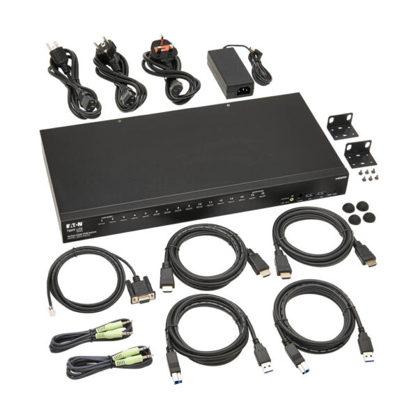ca5873795f4102b1d5f430d827b56335 Tripp Lite series 16-Port 4K HDMI/USB KVM Switch - 4K 60 Hz Video/Audio, USB Peripheral Sharing, 1U Rack-Mount, TAA