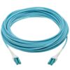 Tripp Lite series 100G Duplex Multimode 50/125 OM4 Armored Fiber Optic Cable (LC/LC Duplex M/M), LSZH, Aqua, 30 m (98.4 ft.)