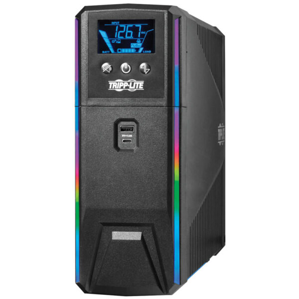 cad39b418d2d385026379160b7ca7d80 Tripp Lite series 1200VA 720W 120V Pure Sine Wave Gaming UPS Battery Backup - LCD, AVR, RGB LEDs, USB Charging, Tower