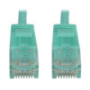 cb0487f2138a8532a62538136d4a8f47 Tripp Lite series Cat6a 10G Snagless Molded Slim UTP Ethernet Cable (RJ45 M/M), PoE, Aqua, 6 in. (15 cm)
