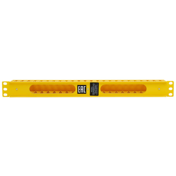 Tripp Lite series Horizontal Cable Manager - Finger Duct with Cover, Yellow, 1U