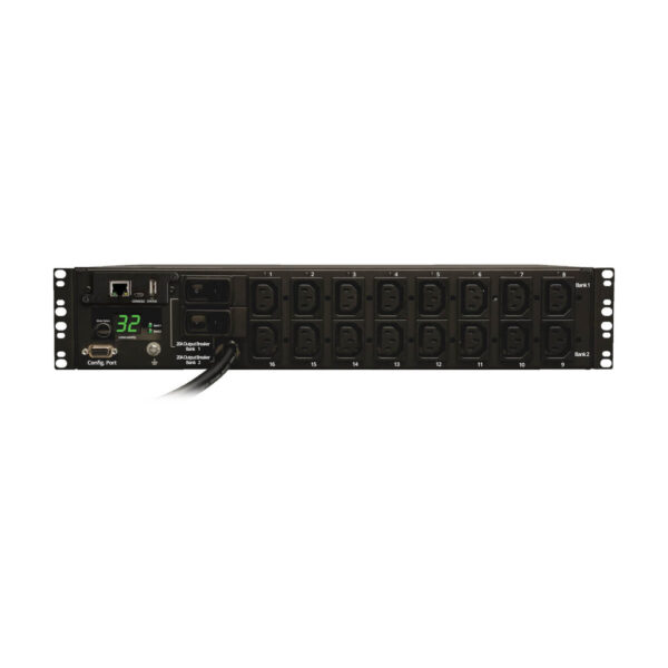 Eaton 7.4kW Single-Phase Switched PDU, LX Interface, 230V Outlets (16-C13), IEC-309 Blue 230V 32A, 3.6m Cord, 2U Rack-Mount, TAA