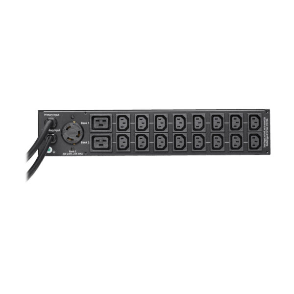 Tripp Lite series 5.8kW 208/240V Single-Phase ATS/Monitored PDU - 16 C13, 2 C19 & 1 L6-30R Outlets, Dual L6-30P Inputs, 10 ft. Cords, 2U, TAA