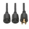 cd43d23f8a368816c2bf85c9a5ce9fc5 Tripp Lite Power Extension Cord/Splitter, NEMA L6-20P to 2x NEMA L6-20R Y Splitter, Heavy-Duty, Locking - 20A, 250V, 10 AWG, 1 ft., Black - P039-001-2