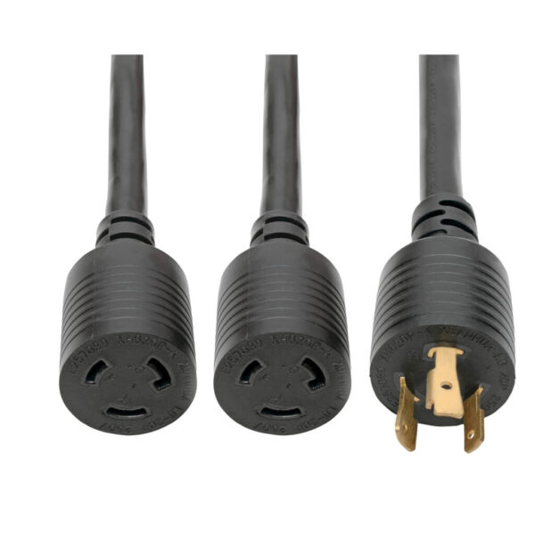 cd43d23f8a368816c2bf85c9a5ce9fc5 Tripp Lite Power Extension Cord/Splitter, NEMA L6-20P to 2x NEMA L6-20R Y Splitter, Heavy-Duty, Locking - 20A, 250V, 10 AWG, 1 ft., Black - P039-001-2