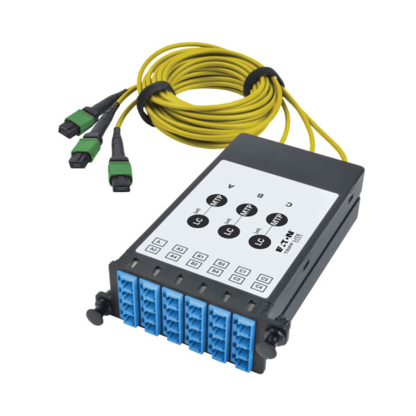 Tripp Lite 40/100Gb Fiber Breakout Cassette with Built-In MTP Cables, (x3) 8-Fiber Singlemode MTP/MPO to (x12) LC Duplex 9/125 - N482-3M8L12S-B