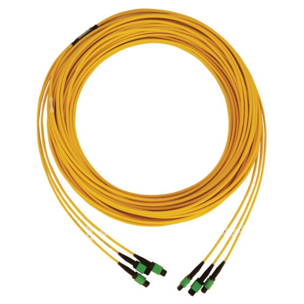 Tripp Lite series 40/100G Singlemode 9/125 OS2 Fiber Optic Cable (3x8F MTP/MPO-APC F/F), LSZH, Yellow, 30 m (98 ft.)