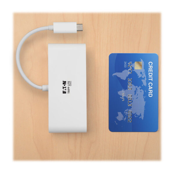 Tripp Lite series 4-Port USB-C Hub, USB 3.x (5Gbps), 4x USB-A Ports, 60W PD Charging, White