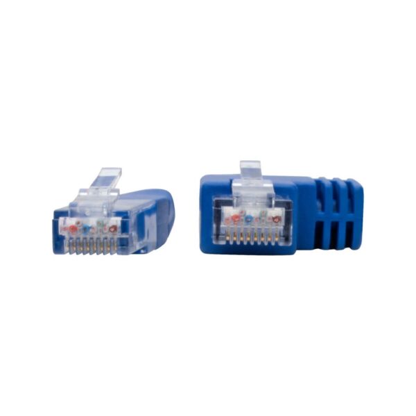 Tripp Lite series Right-Angle Cat6 Gigabit Molded UTP Ethernet Cable (RJ45 Right-Angle M to RJ45 M), Blue, 1 ft. (0.31 m)