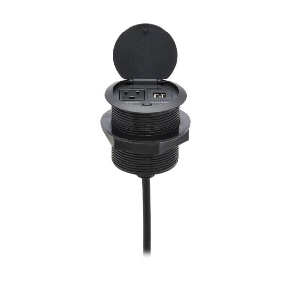 cdf5dc183f8f645165d7463e227a3fea Tripp Lite series Protect It! In-Desktop Power Grommet - NEMA 5-15P, 2x USB-A Charging, Surge Protection, 10 ft. Cord, Antimicrobial, Black