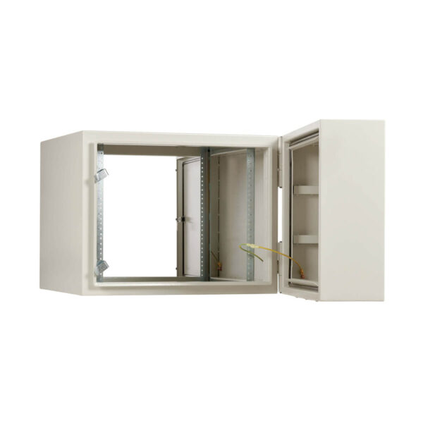 ce3b096ab834db41c7305219f942fd8a Tripp Lite series SmartRack Industrial Enclosure with Lock - NEMA 4, Wall Mount, Metal Construction, Hinged Back, 28 in. Depth, 9U, Gray