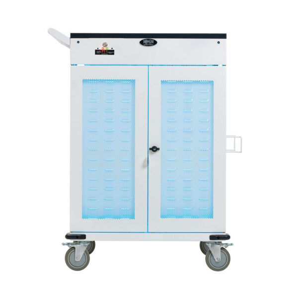 Tripp Lite Safe-IT 36-Device UV Charging Cart for Laptops and Chromebooks, 120V, 5-15P, 10 ft. Cord, Antimicrobial, White - CSC36VACUVC