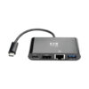 cea1d66a0c94174cbe0f3305d9151cda Tripp Lite series USB-C Multiport Adapter - HDMI, USB 3.x (5Gbps) Hub Port, Gigabit Ethernet, 60W PD Charging, HDCP, Black