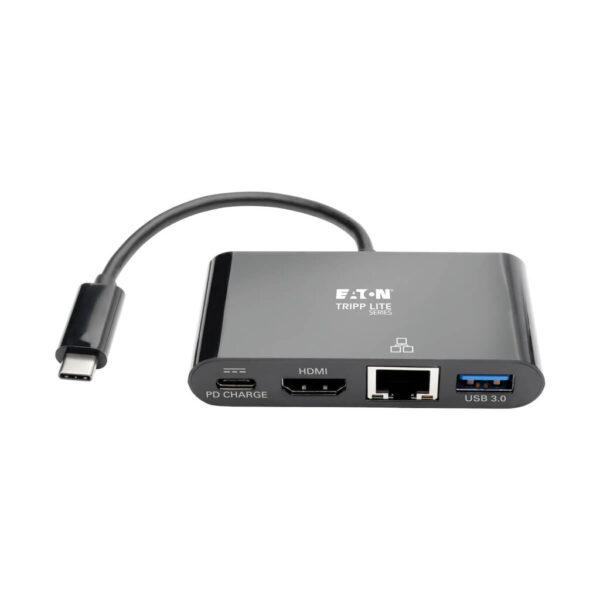 cea1d66a0c94174cbe0f3305d9151cda Tripp Lite series USB-C Multiport Adapter - HDMI, USB 3.x (5Gbps) Hub Port, Gigabit Ethernet, 60W PD Charging, HDCP, Black