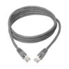 Tripp Lite series Cat6a 10G Snagless Shielded STP Ethernet Cable (RJ45 M/M), PoE, Gray, 7 ft. (2.13 m)