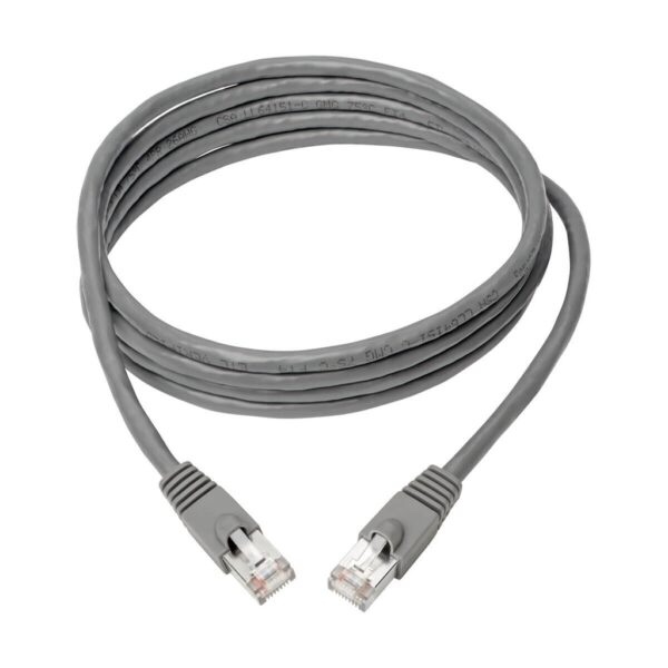 Tripp Lite series Cat6a 10G Snagless Shielded STP Ethernet Cable (RJ45 M/M), PoE, Gray, 7 ft. (2.13 m)