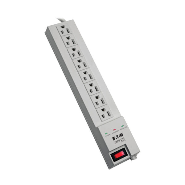 Tripp Lite series Protect It! 8-Outlet Home Computer Surge Protector, 8 ft. (2.43 m) Cord, 1080 Joules, Space-Saving Plug